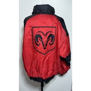 Dodge Motorsports NASCAR Jacket Mens XL Red Black Hooded Checkered Windbreaker